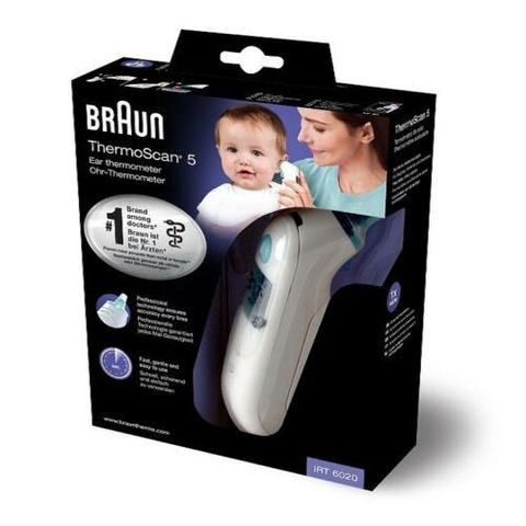 Nhiệt Kế Điện Tử Đo Tai Braun IRT6020 - Máy Đo Thân Nhiệt Chính Xác, Dễ Sử Dụng Cho Bé Và Gia Đình - Bác Sĩ Khuyên Dùng