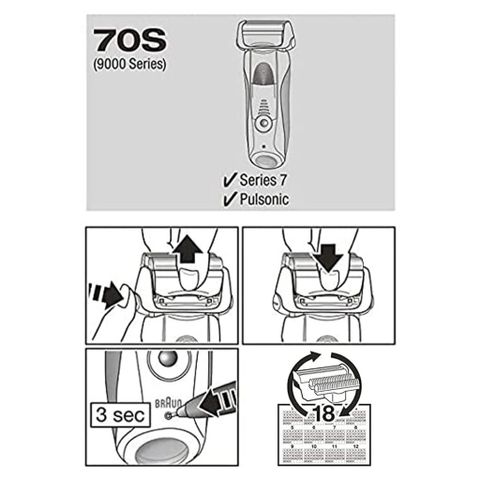Đầu Thay Thế Máy Cạo Râu Điện Braun Series 7 70B 70S - Phụ Kiện Chất Lượng Cao, Dễ Dàng Sử Dụng và Thay Thế