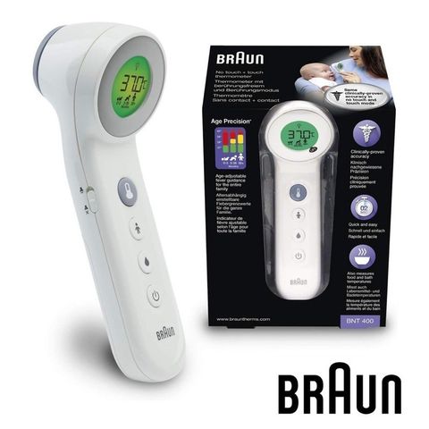 Nhiệt Kế Điện Tử Hồng Ngoại Đo Trán Braun BNT400 - Chính Hãng, Đo Nhanh và Chính Xác, Thích Hợp Cho Trẻ Em và Gia Đình