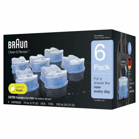 Nước rửa máy cạo râu Braun - Clean & Renew Cartridges, Chai tương đương 6 hộp mực 170ml | Made in USA 289837