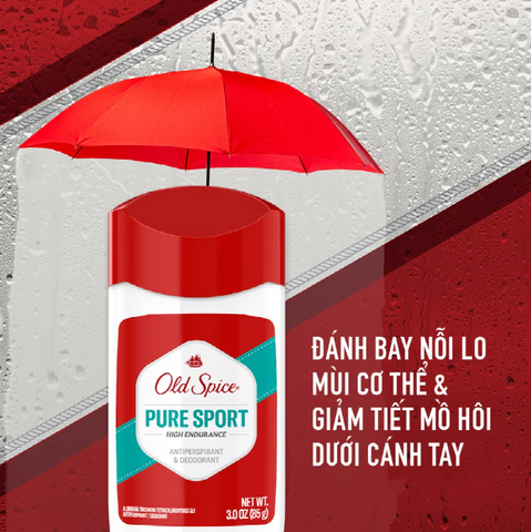 Lăn Khử Mùi Old Spice Pure Sport White 85g - Thoải Mái, Khử Mùi Hiệu Quả, Hương Thơm Dễ Chịu, Phù Hợp Với Nam Giới Năng Động