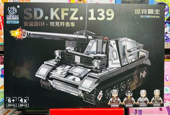 Bộ lắp ráp mô hình xe tăng KY7216 SD.KFZ.139 có 442 chi tiết