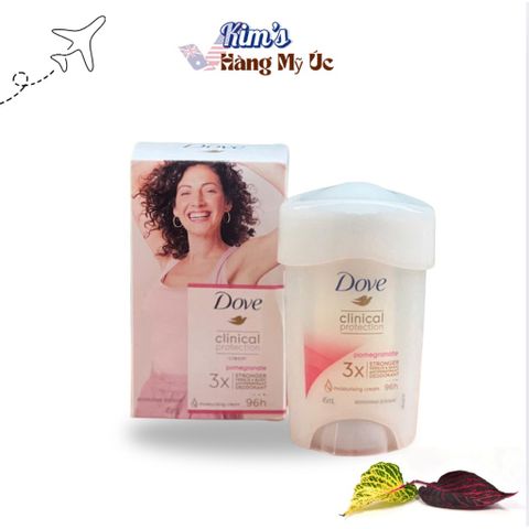Lăn Khử Mùi Dove Lựu 45ml - Kháng Khuẩn, Dưỡng Ẩm, Không Gây Kích Ứng Da Nhạy Cảm, Đem Lại Hương Thơm Tươi Mát 96 Giờ