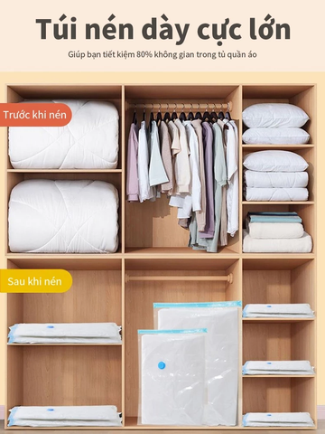 Túi Hút Chân Không Siêu Dày Trong Suốt - Giải Pháp Lưu Trữ Quần Áo, Chăn Màn Tiện Lợi & Bền Bỉ cho Mọi Gia Đình