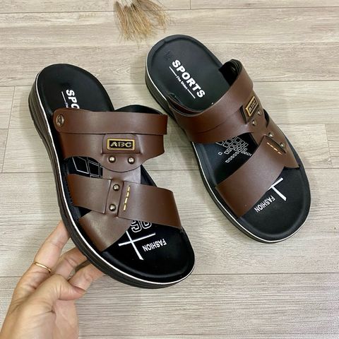Dép Da Nam Cao Cấp ABC Fashion - Sandal êm chân, đế cao su non chống trơn, tiện lợi cho nam trung niên