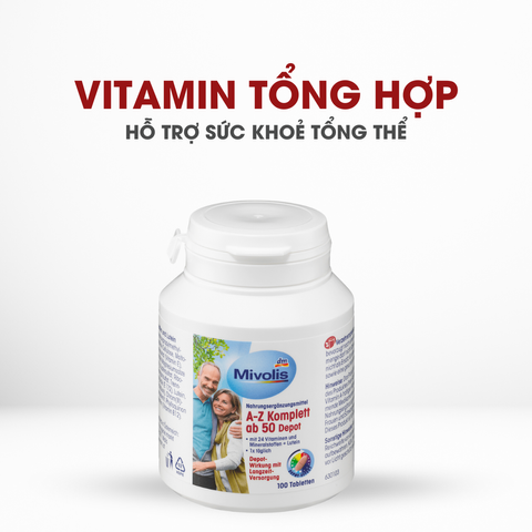 Vitamin Tổng Hợp Mivolis A-Z Depot Đức cho Người Trên 50 Tuổi - Bổ Sung 24 Vitamin và Khoáng Chất Tăng Cường Sức Khỏe, Chống Mệt Mỏi