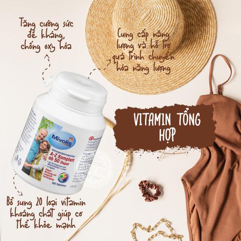 Vitamin Tổng Hợp Mivolis A-Z Depot Đức cho Người Trên 50 Tuổi - Bổ Sung 24 Vitamin và Khoáng Chất Tăng Cường Sức Khỏe, Chống Mệt Mỏi