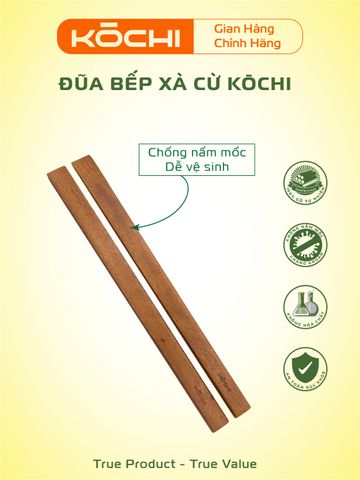 Đũa Bếp Đũa Chiên Đũa Xào - Chính hãng Kochi -  Gỗ Tự Nhiên An Toàn, Không Hóa Chất, Chống Mốc Đồ Dùng Bếp Cao Cấp