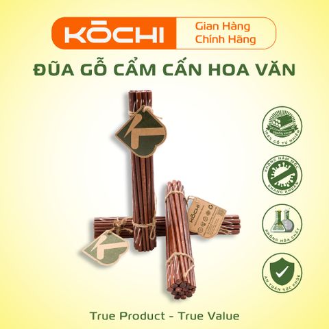 Bộ 10 Đôi Đũa Gỗ Cẩm Cấn Chính Hãng Kochi - Đũa Gỗ Tự Nhiên Cao Cấp Không Hóa Chất, An Toàn cho Sức Khỏe Gia Đình