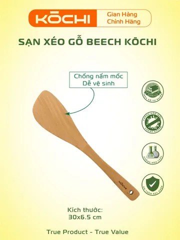 Bộ Sạn Gỗ KOCHI Chính Hãng - An Toàn, Không Độc Hại, Không Trầy Chảo, Sấy Khô Chống Mốc, Dụng Cụ Nhà Bếp Cao Cấp