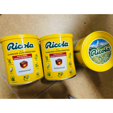 Kẹo Ngậm Thảo Dược Ricola Giảm Ho Khàn Giọng Tức Thì - Hương Thảo Mộc Thụy Sĩ Tự Nhiên, Mát Lạnh, An Toàn Cho Trẻ Em Từ 6 Tuổi