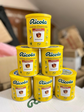 Kẹo Ngậm Thảo Dược Ricola Giảm Ho Khàn Giọng Tức Thì - Hương Thảo Mộc Thụy Sĩ Tự Nhiên, Mát Lạnh, An Toàn Cho Trẻ Em Từ 6 Tuổi