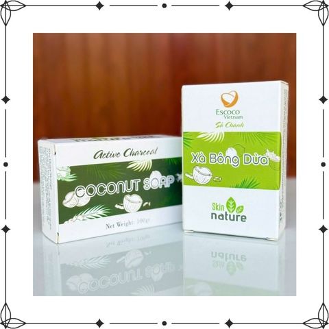 Xà Bông Dừa Escoco - Xà Bông Thiên Nhiên Dưỡng Ẩm, Kháng Khuẩn Cho Da Nhạy Cảm, Hương Thơm Tươi Mát, Sản Phẩm Thân Thiện Với Môi Trường