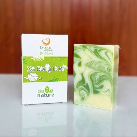 Xà Bông Dừa Escoco - Xà Bông Thiên Nhiên Dưỡng Ẩm, Kháng Khuẩn Cho Da Nhạy Cảm, Hương Thơm Tươi Mát, Sản Phẩm Thân Thiện Với Môi Trường