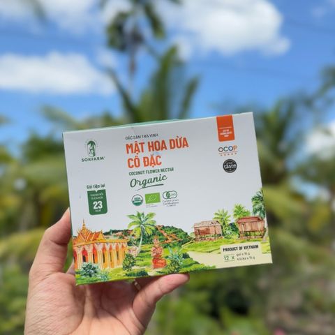 Mật hoa dừa cô đặc organic Sokfarm 15g x 12 gói - Dinh dưỡng tự nhiên, thay thế đường cho người tiểu đường, ăn kiêng, thể thao.