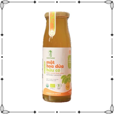 Mật hoa dừa hữu cơ Sokfarm 250g - Dùng cho bé ăn dặm, Nguyên chất, Thay thế đường, Tốt cho sức khỏe, Hỗ trợ tiểu đường.