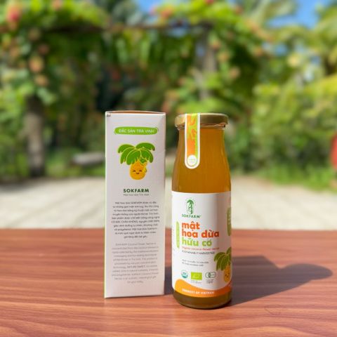 Mật hoa dừa hữu cơ Sokfarm 250g - Dùng cho bé ăn dặm, Nguyên chất, Thay thế đường, Tốt cho sức khỏe, Hỗ trợ tiểu đường.