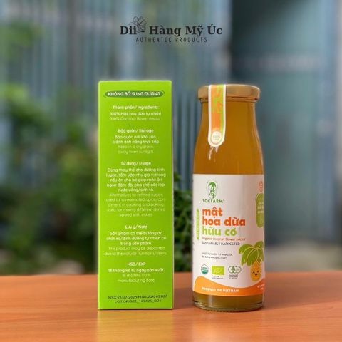 Mật hoa dừa hữu cơ Sokfarm 250g - Dùng cho bé ăn dặm, Nguyên chất, Thay thế đường, Tốt cho sức khỏe, Hỗ trợ tiểu đường.