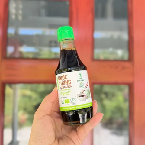 Nước Tương Mật Hoa Dừa Organic Sokfarm - Dòng Ít Muối Tự Nhiên - Gia Vị Hữu Cơ Chất Lượng Cao, Không Chất Bảo Quản