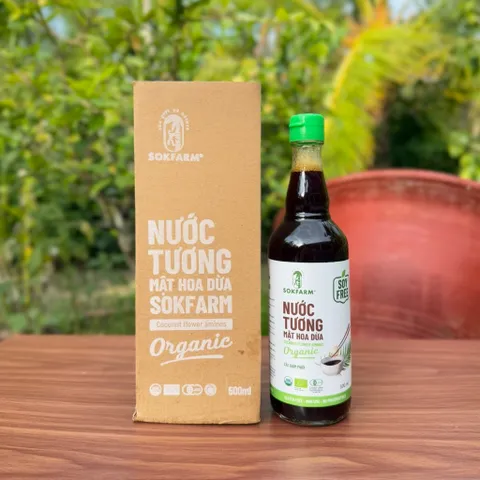 Nước Tương Mật Hoa Dừa Organic Sokfarm - Dòng Ít Muối Tự Nhiên - Gia Vị Hữu Cơ Chất Lượng Cao, Không Chất Bảo Quản