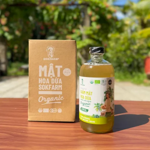 Giấm Mật Hoa Dừa Organic Sokfarm 500ml - Giấm Tự Nhiên Giàu Khoáng Chất Hỗ Trợ Tim Mạch và Tiêu Hóa, Sản Phẩm Hữu Cơ Chất Lượng Cao