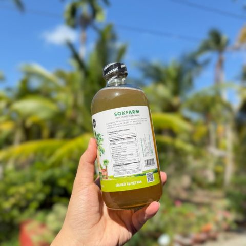 Giấm Mật Hoa Dừa Organic Sokfarm 500ml - Giấm Tự Nhiên Giàu Khoáng Chất Hỗ Trợ Tim Mạch và Tiêu Hóa, Sản Phẩm Hữu Cơ Chất Lượng Cao