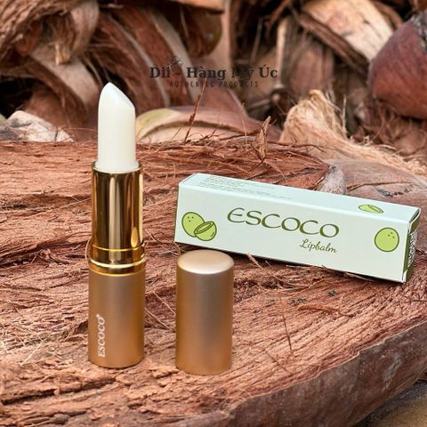 Son Dưỡng Dừa Escoco 3.8g - Dưỡng Môi Thiên Nhiên Không Màu - Sản Phẩm Chăm Sóc Môi Mềm Mịn, Căng Bóng