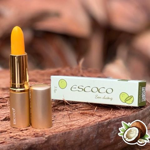 Son Dưỡng Gấc Escoco - Son Dưỡng Môi Thiên Nhiên Chống Nắng, Dưỡng Ẩm, Ngăn Ngừa Nếp Nhăn - Sản Phẩm Việt Nam