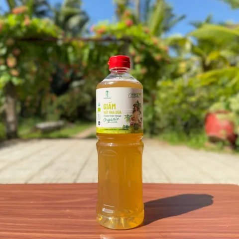Giấm Mật Hoa Dừa Organic Sokfarm 1 Lít - Giấm Tự Nhiên Hữu Cơ, Tăng Cường Miễn Dịch, Hỗ Trợ Tim Mạch, An Toàn Xuất Khẩu
