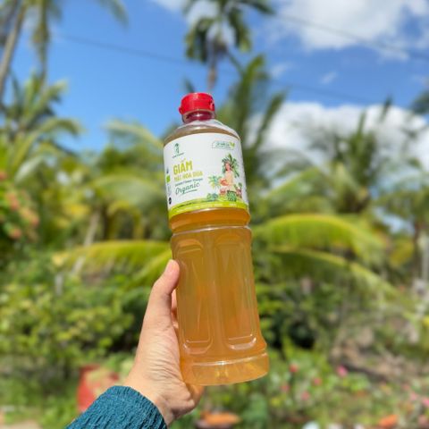 Giấm Mật Hoa Dừa Organic Sokfarm 1 Lít - Giấm Tự Nhiên Hữu Cơ, Tăng Cường Miễn Dịch, Hỗ Trợ Tim Mạch, An Toàn Xuất Khẩu