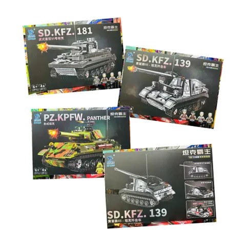 Bộ Lắp Ráp Mô Hình Xe Tăng KY7216 - SD.KFZ 181, SD.KFZ 139, PZ.KPFW PANTHER - Đồ Chơi Lego Sáng Tạo Cho Trẻ Em 6 Tuổi Trở Lên