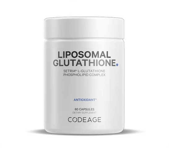 Viên uống trắng da Codeage Liposomal Glutathione 500mg - 60 viên hỗ trợ làm sáng da, chống oxy hóa, không gluten, Non-GMO