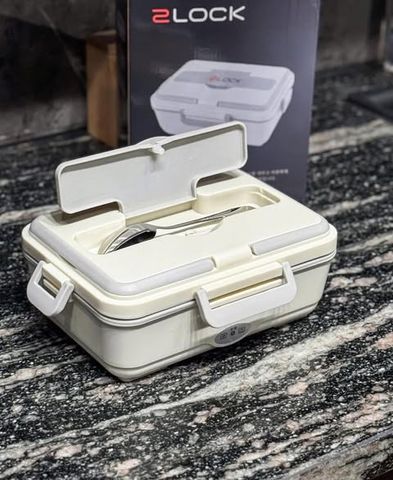 Hộp cơm giữ nhiệt điện 3 ngăn inox 2LOCK Korea - Dung tích 900ml, chất liệu an toàn, dễ vệ sinh, lý tưởng cho bữa ăn nhanh 20-120°C