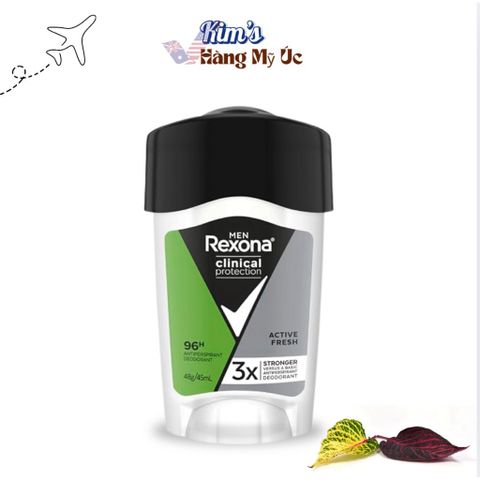 Sáp Khử Mùi Rexona Clinical Protection Cream Active Fresh 48g - Bảo Vệ Chống Mồ Hôi Tốt Nhất, Tươi Mát Cả Ngày