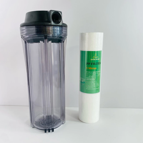 Bộ Cốc Lọc Nước Thô 10 Inch Ren 21mm - Đầy Đủ Phụ Kiện, Hiệu Quả Lọc Cao, Giải Pháp Nước Sạch Cho Gia Đình