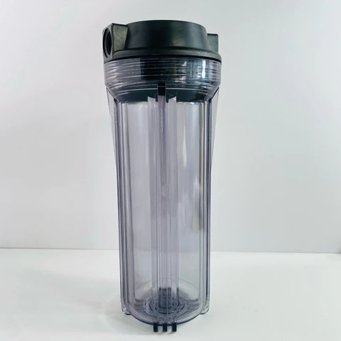 Cốc lọc nước thô 10 inch ren 21mm nhựa trong suốt và xanh - Lọc hiệu quả cho máy lọc nước và phun sương, an toàn cho sức khỏe