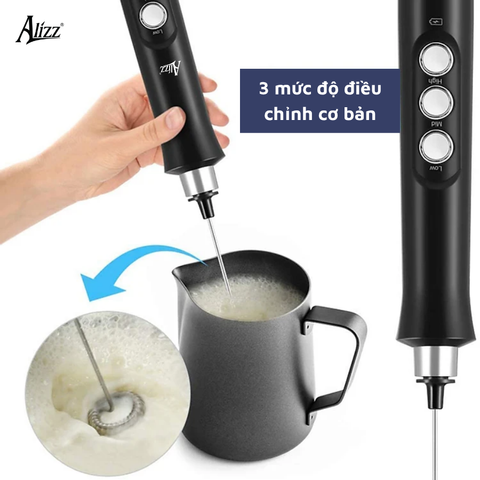 Máy Đánh Bọt Đánh Trứng Alizz AL-14495 - 3 Đầu Thay Đổi, Đa Năng, Thiết Kế Gọn Nhẹ, Phù Hợp Nấu Ăn và Pha Chế Tại Nhà