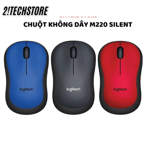 Chuột Không Dây Logitech M220 Silent - Chuột Văn Phòng Êm Ái, Kết Nối USB, Thiết Kế Nhỏ Gọn, Giảm Tiếng Ồn 90%