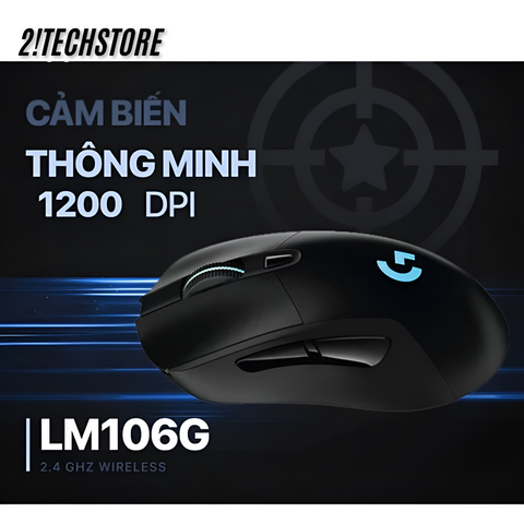 Chuột Không Dây DareU LM106G Gaming + Lót Razer - 1200 DPI, Thiết Kế Ergonomic, Đèn LED RGB Tùy Chỉnh, BH 12 Tháng