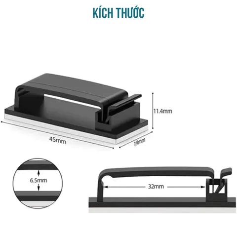 Nẹp Dây Điện Dán Tường Siêu Dính - Kẹp Giữ Dây Cáp Gọn Gàng, Chống Rối Cho Không Gian Sống và Làm Việc Thẩm Mỹ