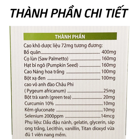 Viên uống Vương Niệu Khang EUCARE - Giảm u xơ phì đại tuyến tiền liệt, hỗ trợ tiểu đêm, bí tiểu - 50 viên