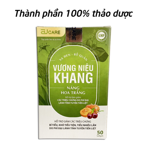 Viên uống Vương Niệu Khang EUCARE - Giảm u xơ phì đại tuyến tiền liệt, hỗ trợ tiểu đêm, bí tiểu - 50 viên