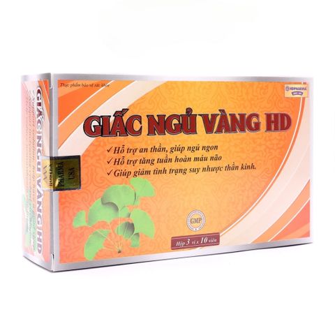 Viên Uống Giấc Ngủ Vàng HD - Hỗ Trợ Ngủ Ngon, Giảm Mất Ngủ, 30 Viên Thảo Dược Tự Nhiên, Cải Thiện Tâm Lý