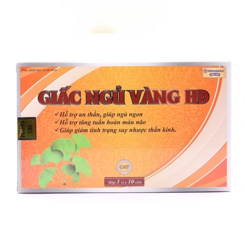 Viên Uống Giấc Ngủ Vàng HD - Hỗ Trợ Ngủ Ngon, Giảm Mất Ngủ, 30 Viên Thảo Dược Tự Nhiên, Cải Thiện Tâm Lý