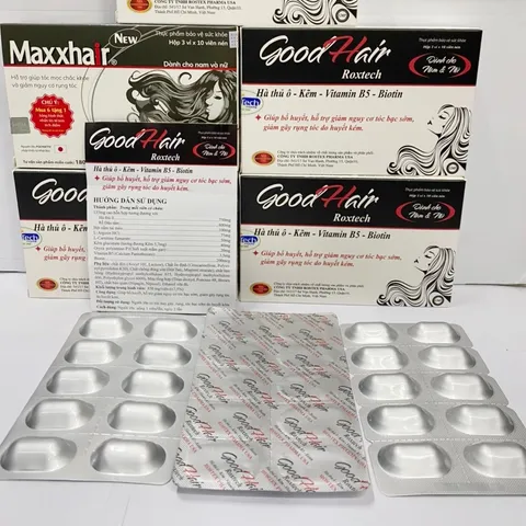 Viên uống Good Hair ROXTECH - Hỗ trợ giảm bạc tóc, gãy rụng, bổ sung hà thủ ô, biotin, vitamin B5 - 30 viên từ ROSTEX PHARMA USA