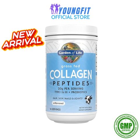 Bột Uống Grass Fed Collagen Peptides Garden Of Life Tăng Cường Da Tóc Móng Tay Khoẻ Mạnh Hỗ Trợ Khớp (Hộp 280 gram) - YoungFit