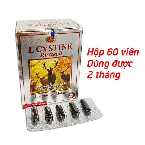 Viên uống L-Cystine ROXTECH (vàng) bổ sung Biotin hỗ trợ khỏe tóc, mọc tóc, giảm gãy rụng tóc - 60 viên