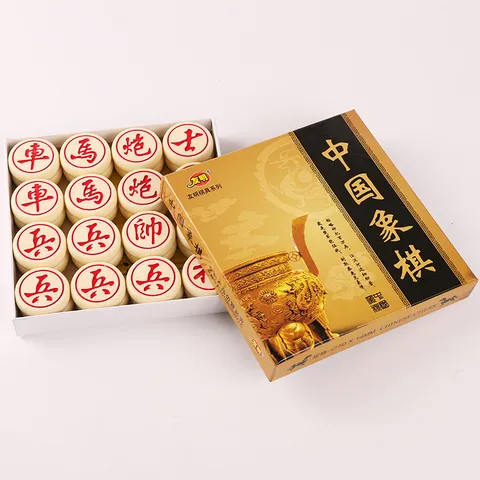 Bộ Cờ Tướng Mẫu 3D Đúc Nguyên Khối Màu Ngà - Đồ Chơi Giải Trí Thông Minh với Bàn Cờ Tùy Chọn, Quân Cờ Nhựa Chất Lượng Cao