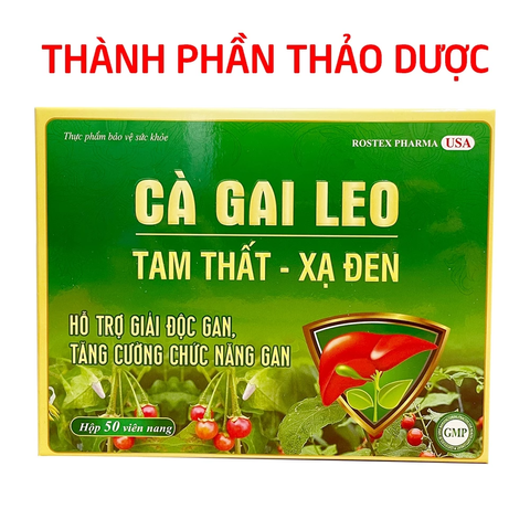 Viên Uống Bổ Gan Cà Gai Leo Tam Thất Xạ Đen - Giải Độc Gan, Mát Gan, Hỗ Trợ Chức Năng Gan, 50 Viên ROSTEX PHARMA USA