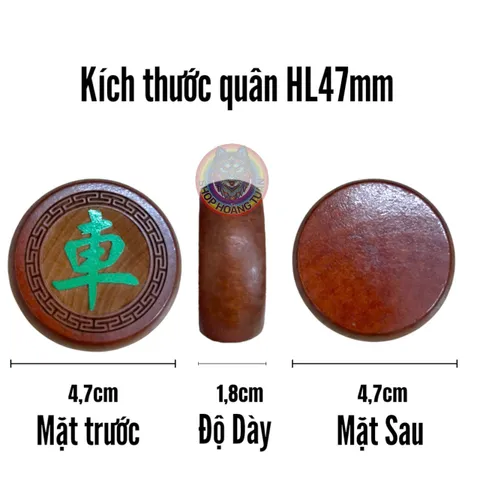 Bộ Cờ Tướng Gỗ Hamlock Đỏ 47mm Khắc Nổi Viền Hoa Văn - Đồ Chơi Giải Trí Truyền Thống Cho Gia Đình